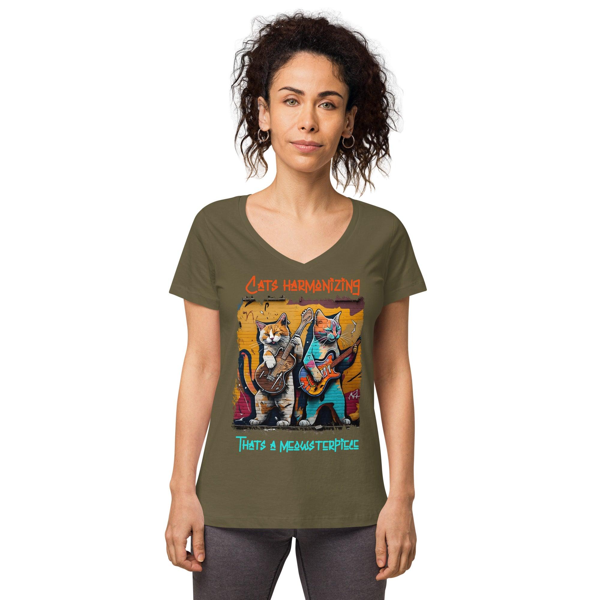 Thats A Meowsterpiece Women’s fitted v-neck t-shirt - Beyond T-shirts