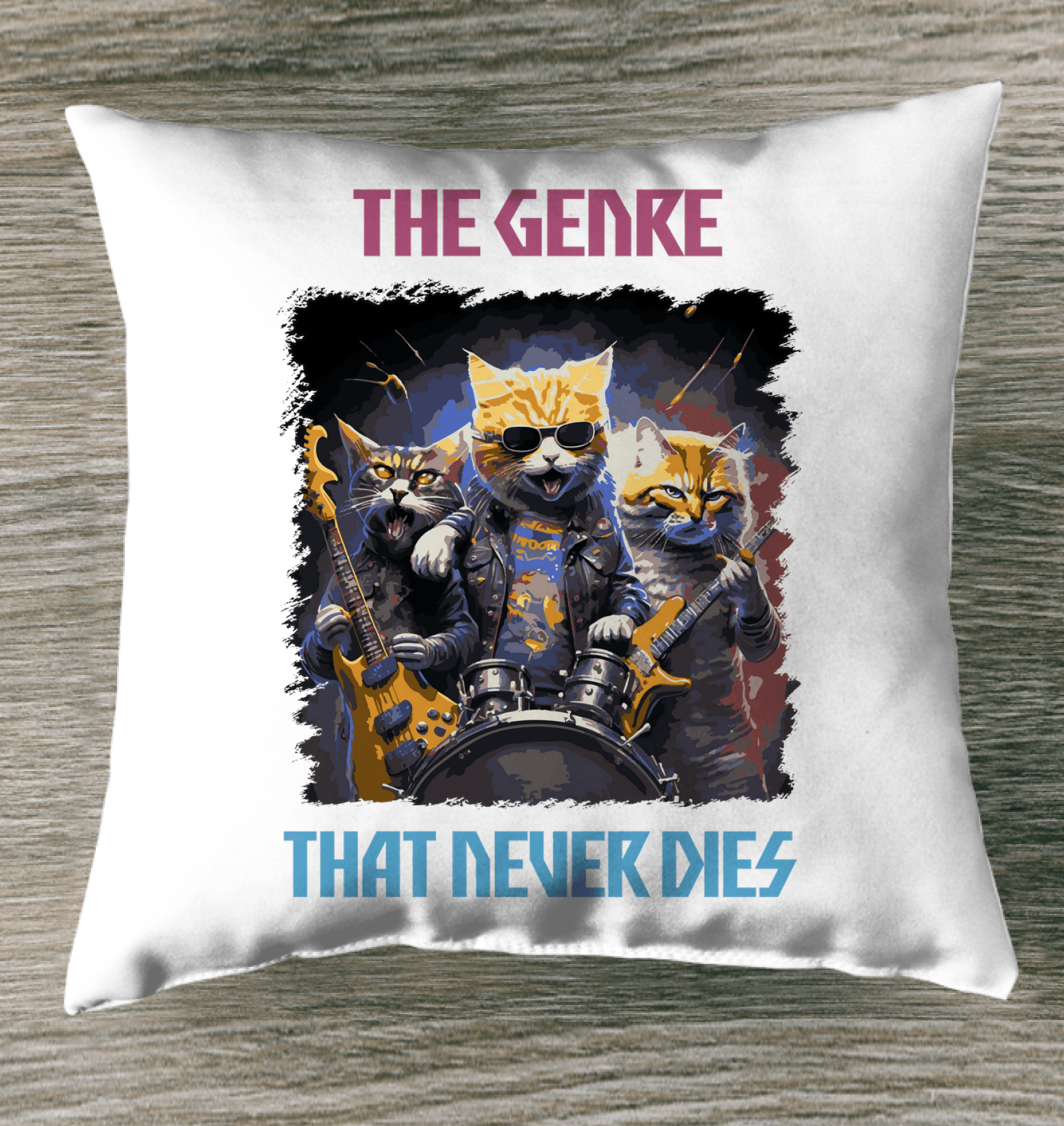 The Genre That Never Dies Outdoor Pillow - Beyond T-shirts