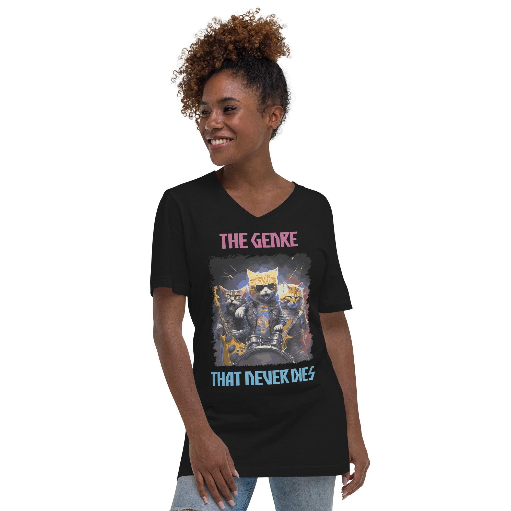 The Genre That Never Dies Unisex Short Sleeve V-Neck T-Shirt - Beyond T-shirts