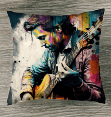 The Guitar Speaks My Soul Outdoor Pillow - Beyond T-shirts