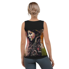 The Saxophone Empowers Her Sublimation Cut & Sew Tank Top - Beyond T-shirts