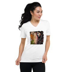 The Saxophone Empowers Her Unisex Short Sleeve V-Neck T-Shirt - Beyond T-shirts