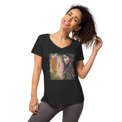 The Saxophone Empowers Her Women’s fitted v-neck t-shirt - Beyond T-shirts