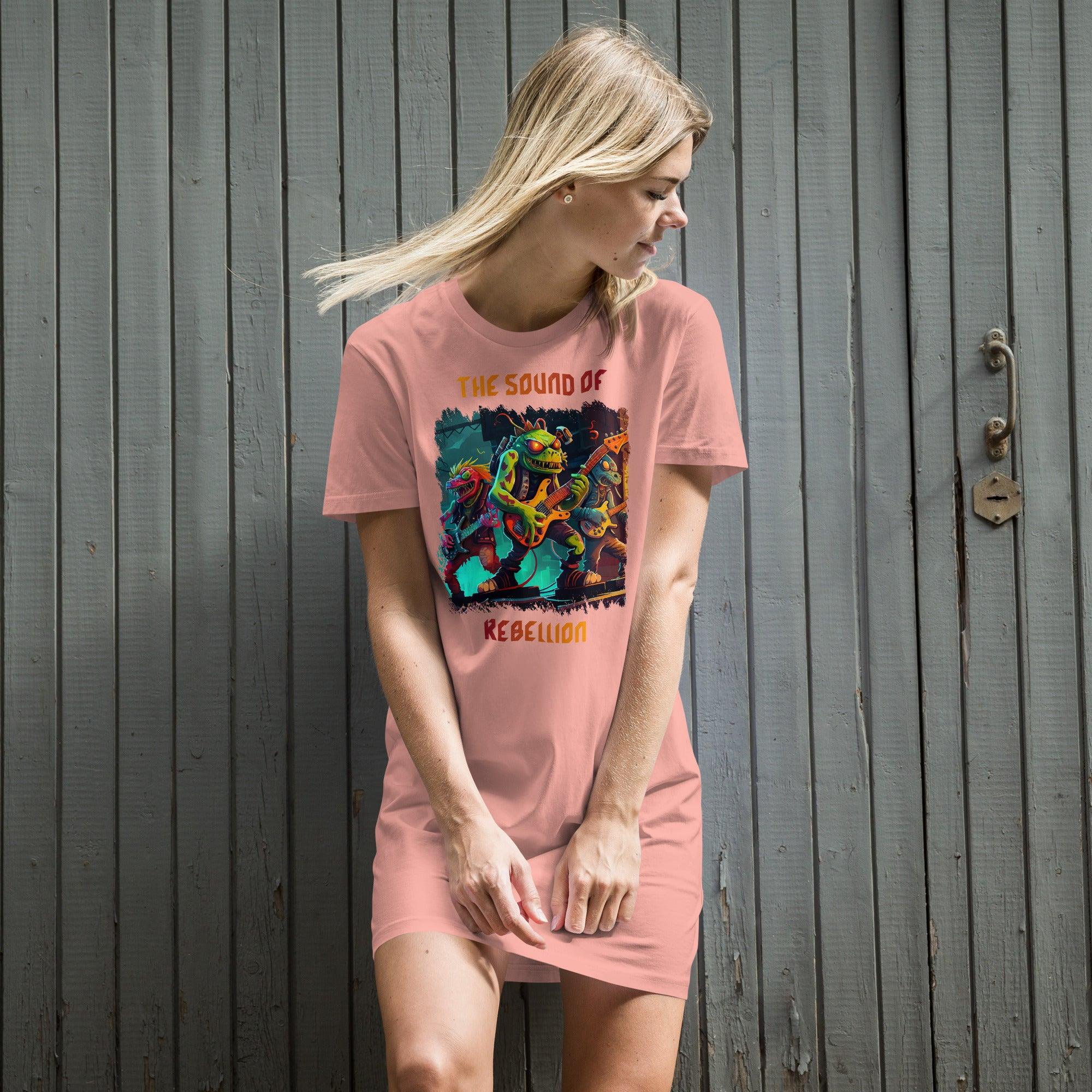 The sound of rebellion organic cotton t-shirt dress - Beyond T-shirts