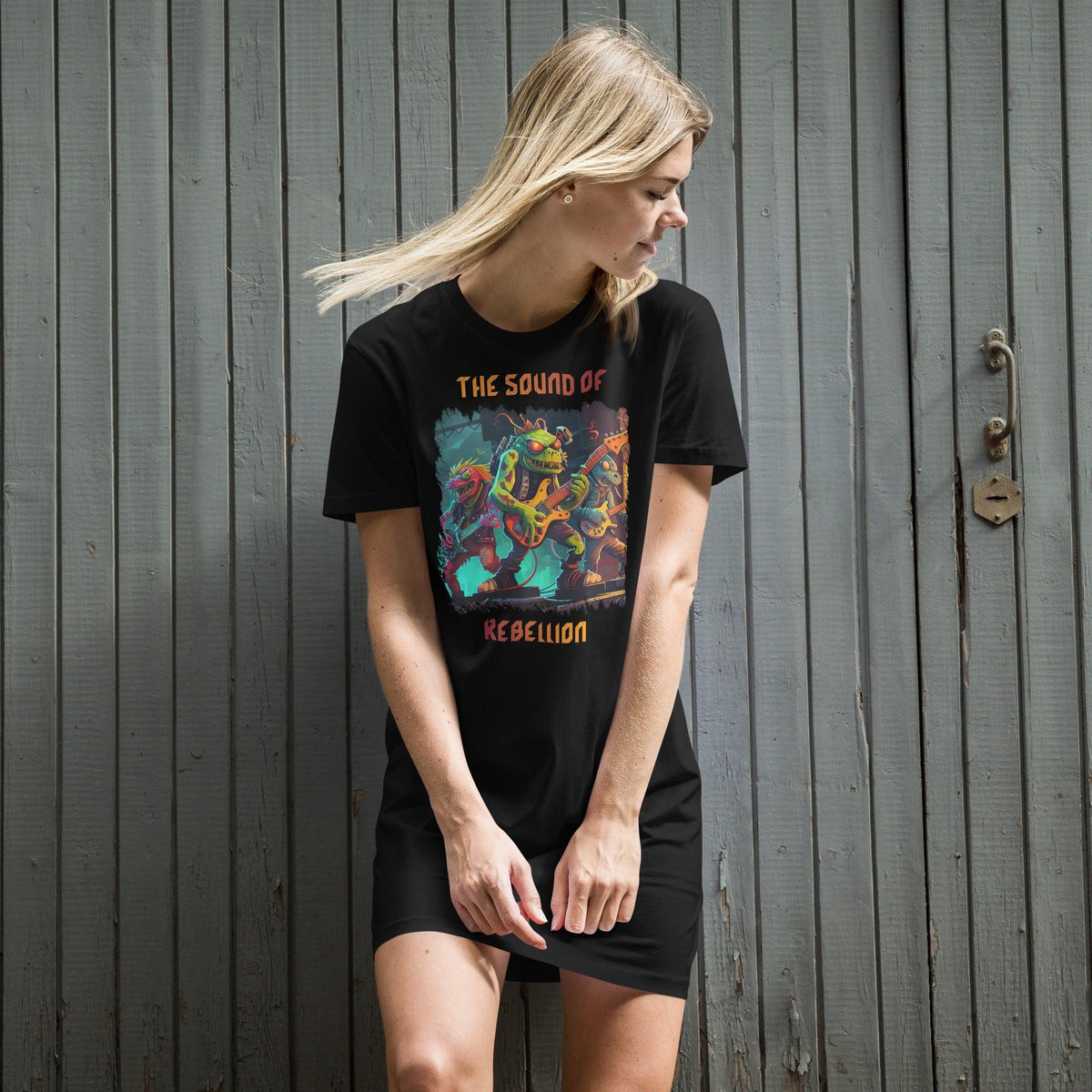 The sound of rebellion organic cotton t-shirt dress - Beyond T-shirts