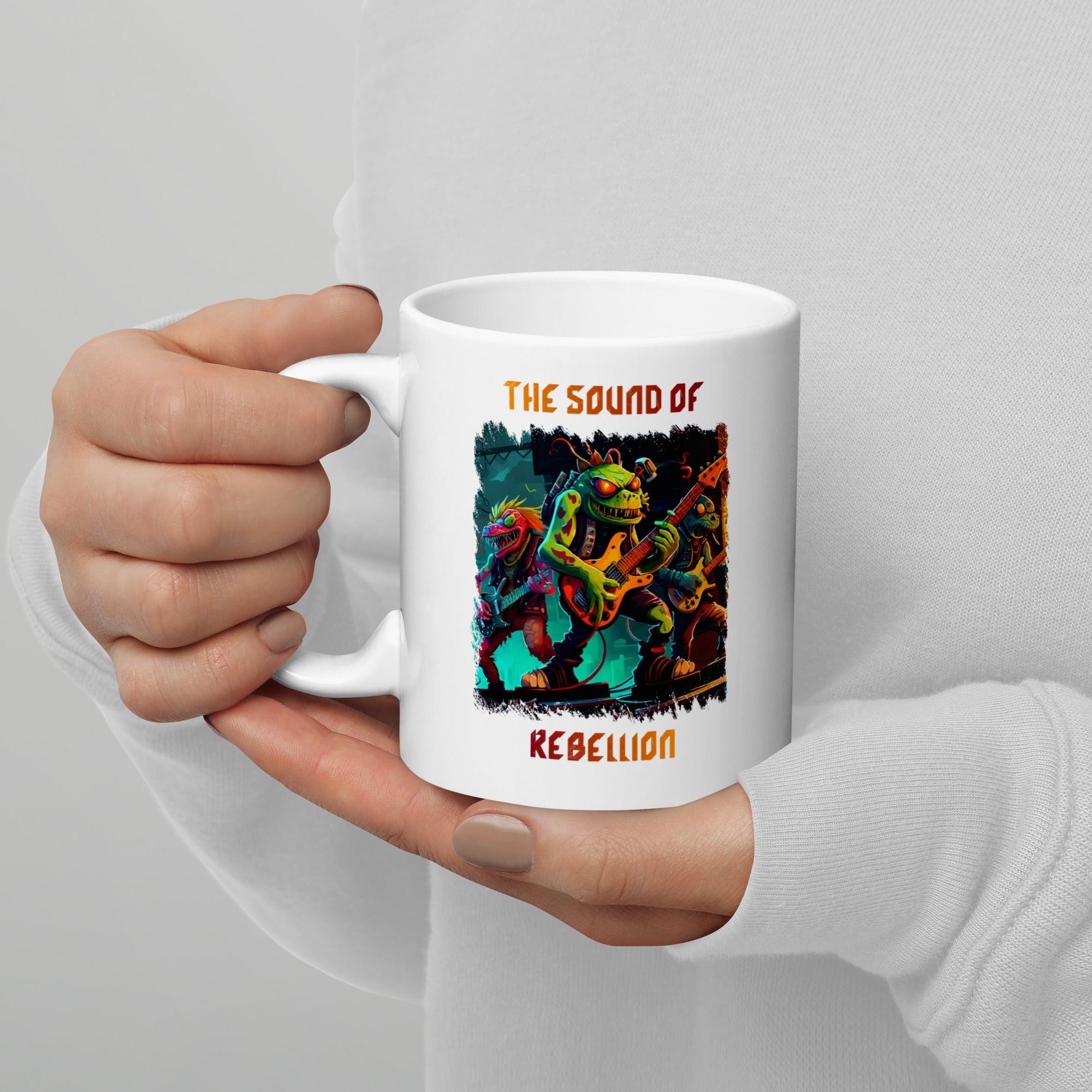 The sound of rebellion white glossy mug - Beyond T-shirts