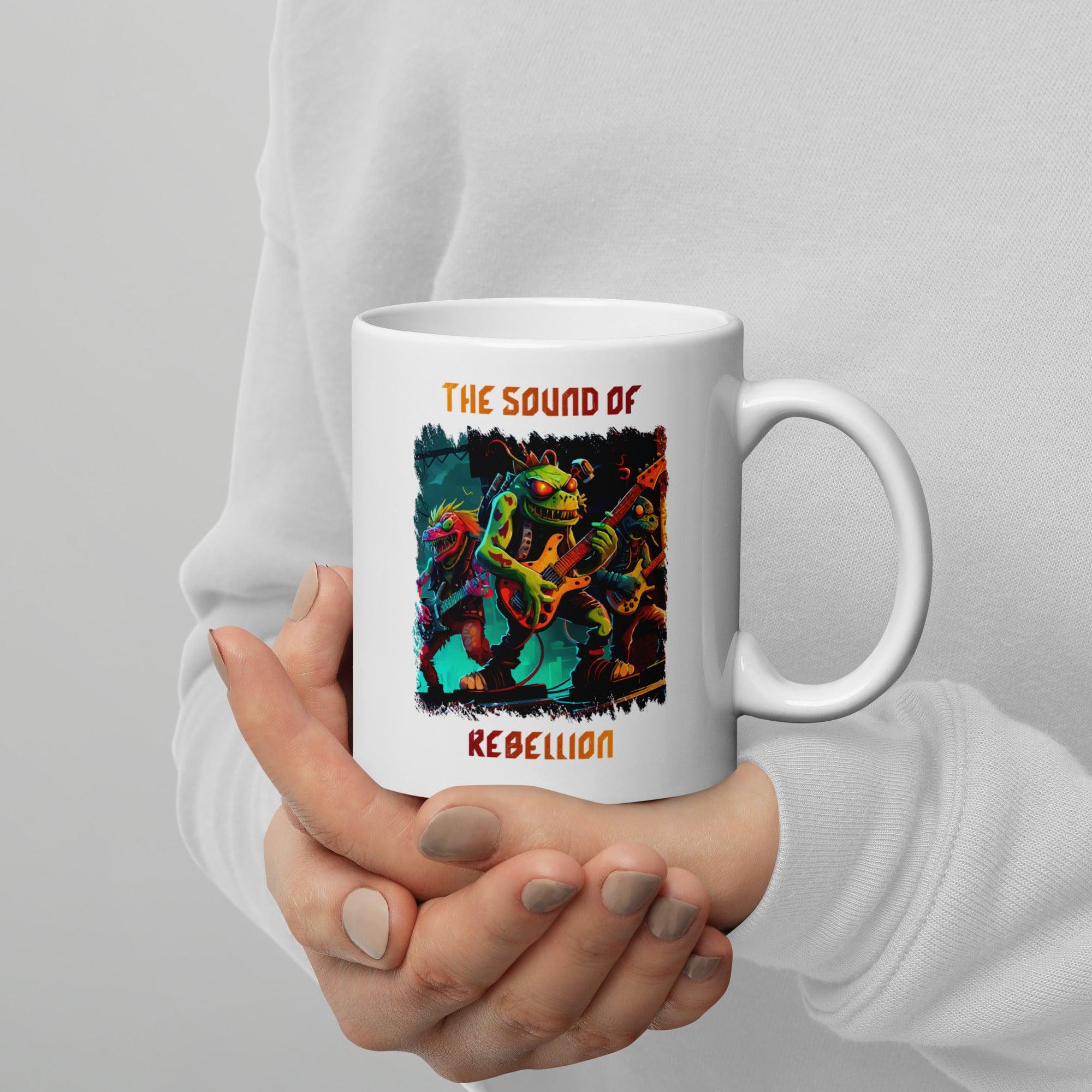 The sound of rebellion white glossy mug - Beyond T-shirts