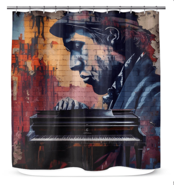 Ticklin' the Piano Shower Curtain - Beyond T-shirts