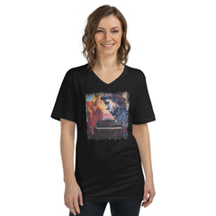 Ticklin' the Piano Unisex Short Sleeve V-Neck T-Shirt - Beyond T-shirts