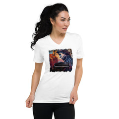 Ticklin' the Piano Unisex Short Sleeve V-Neck T-Shirt - Beyond T-shirts