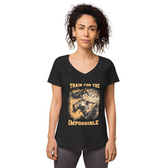 Train For The Impossible Women’s Fitted V-Neck T-Shirt - Beyond T-shirts