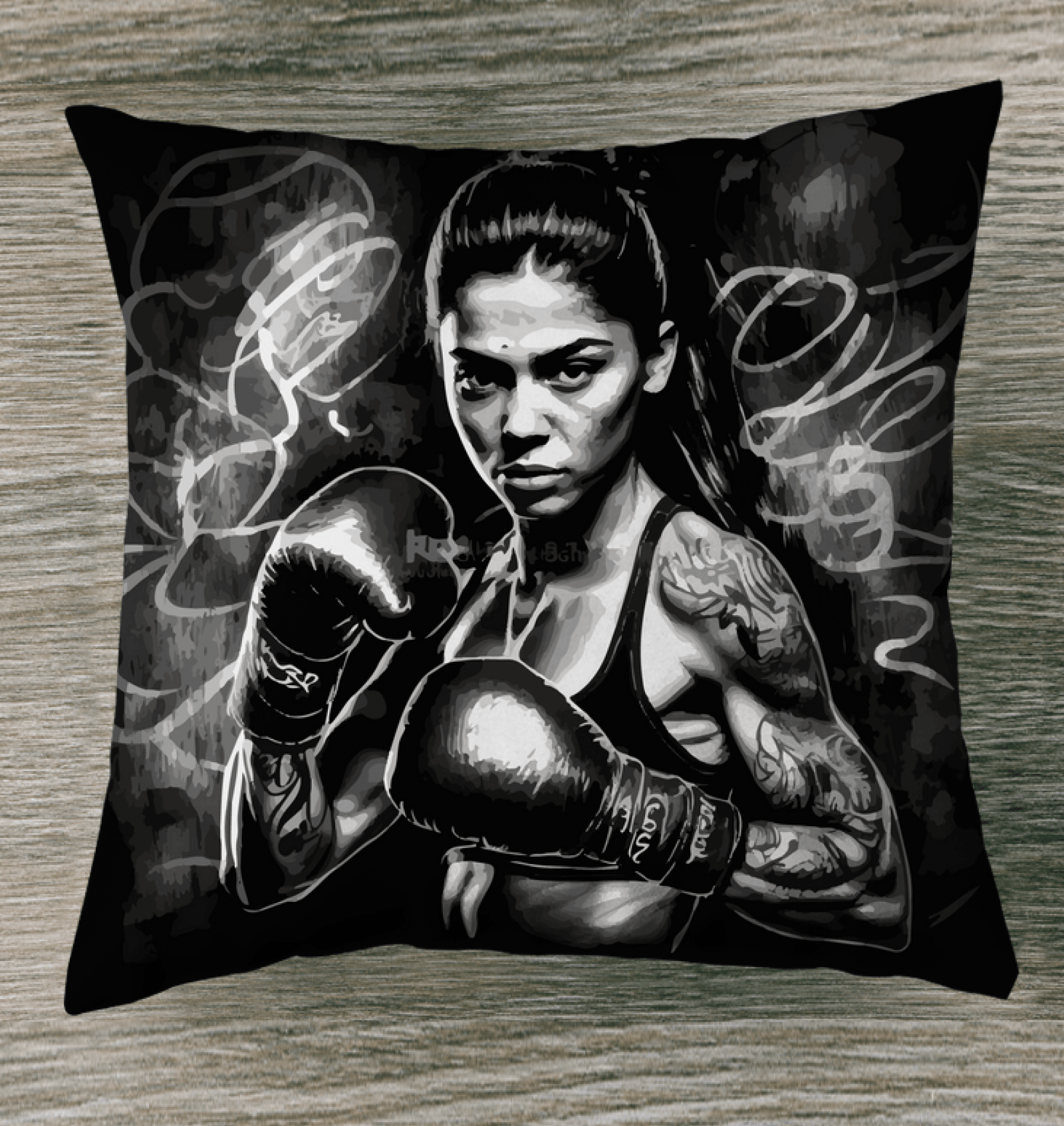 Train Hard, Fight Harder Indoor Pillow - Front View