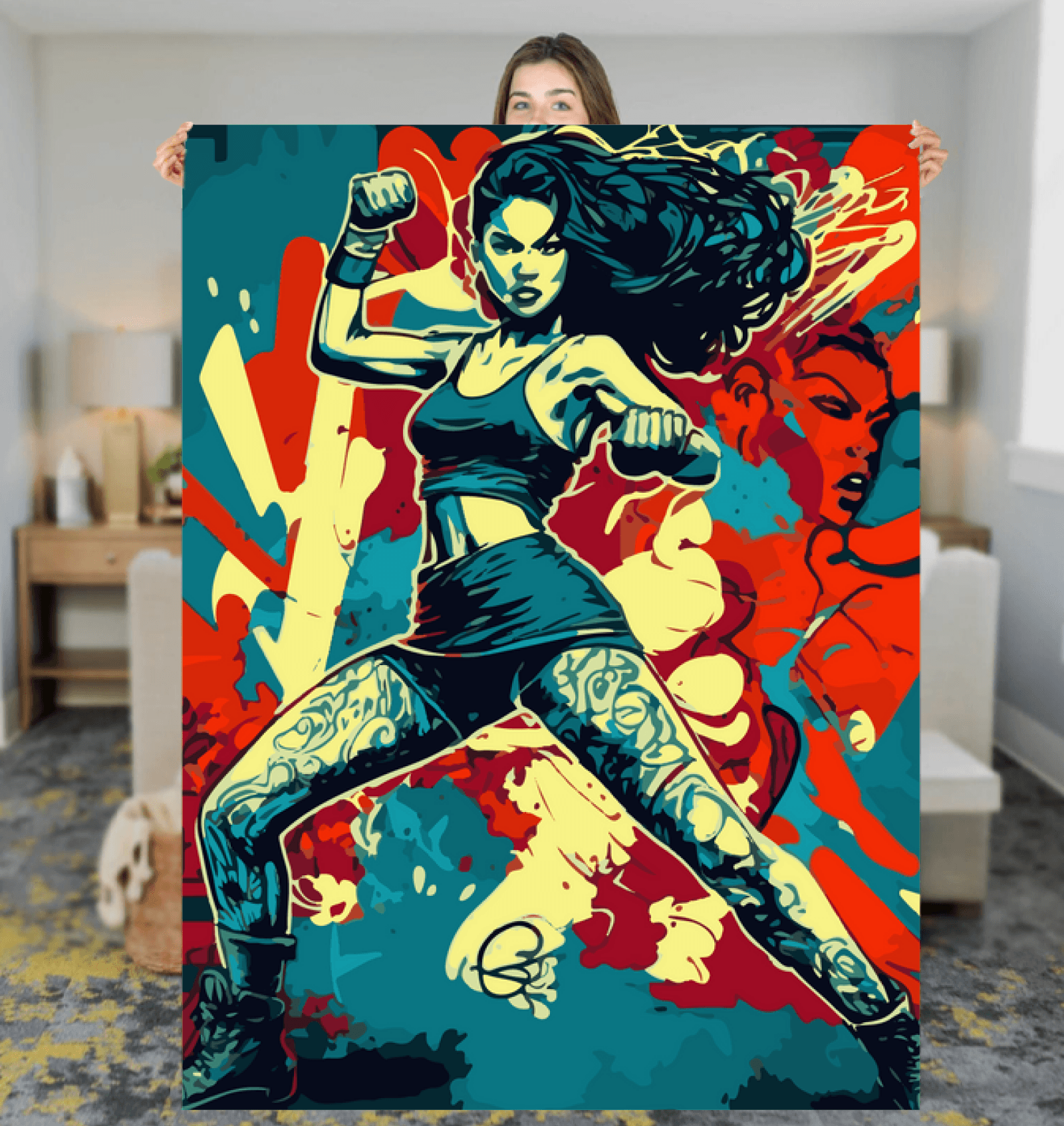 Train Hard Fight Harder Sherpa Blanket - Beyond T-shirts