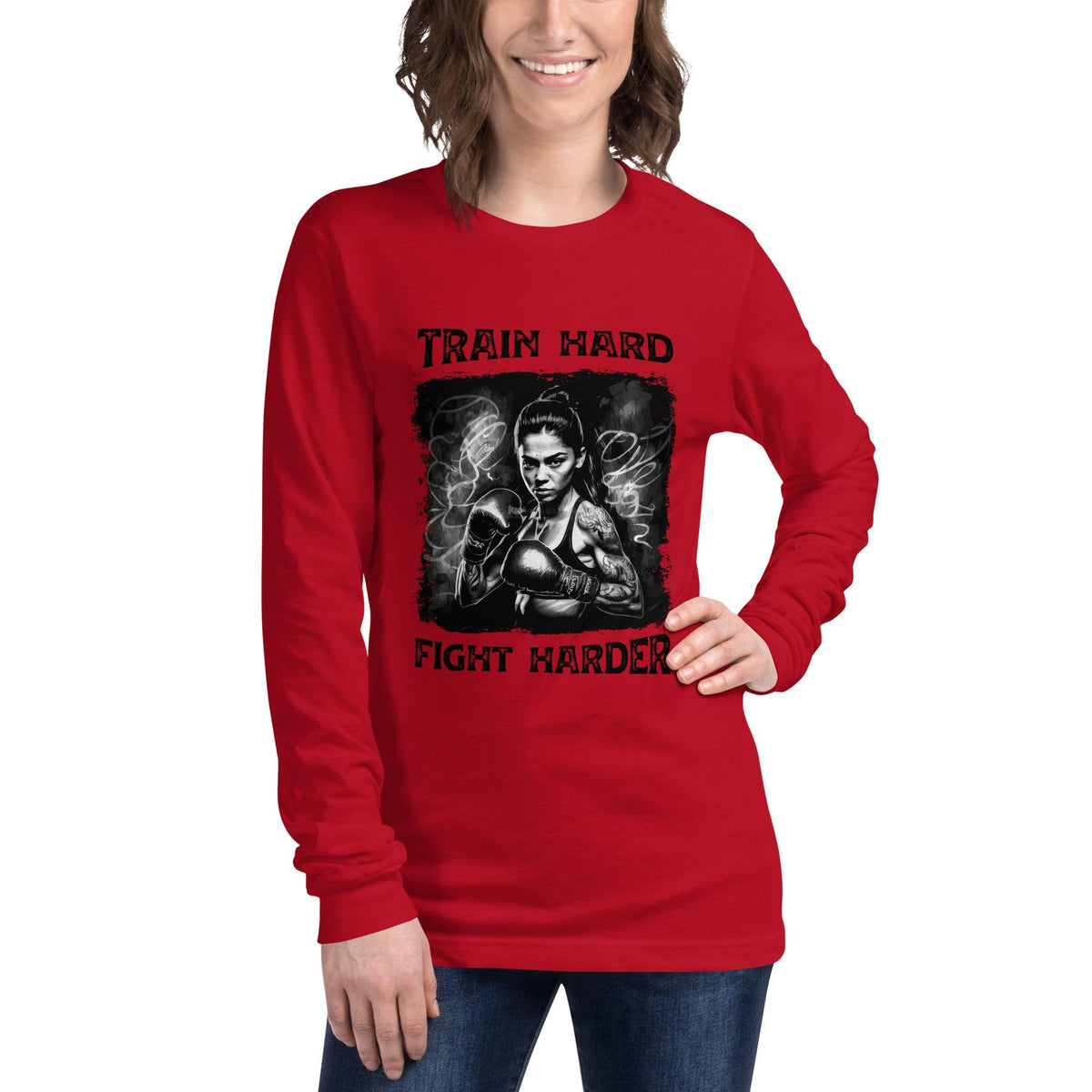 Train Hard Fight Harder Unisex Long Sleeve Tee - Beyond T-shirts