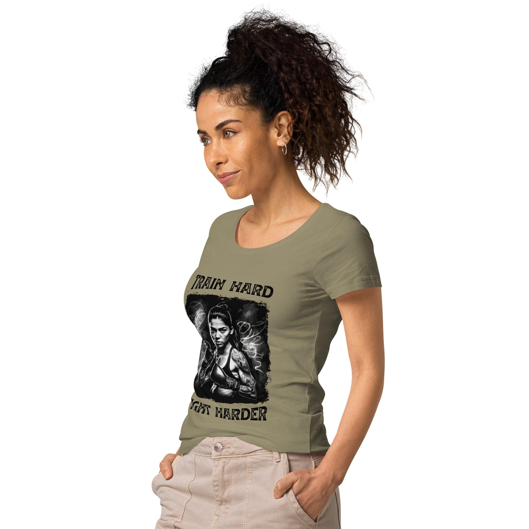 Train Hard Fight Harder Women’s Basic Organic T-shirt - Beyond T-shirts