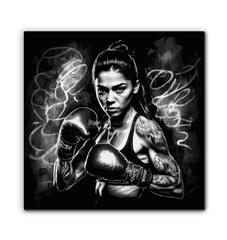 Bold and motivating wrapped canvas art - Train Hard, Fight Harder theme.