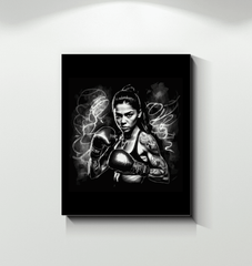 Fitness inspiration wrapped canvas with Train Hard Fight Harder message.