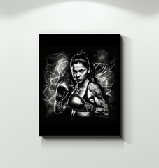 Train Hard Fight Harder canvas print for athletic motivation.