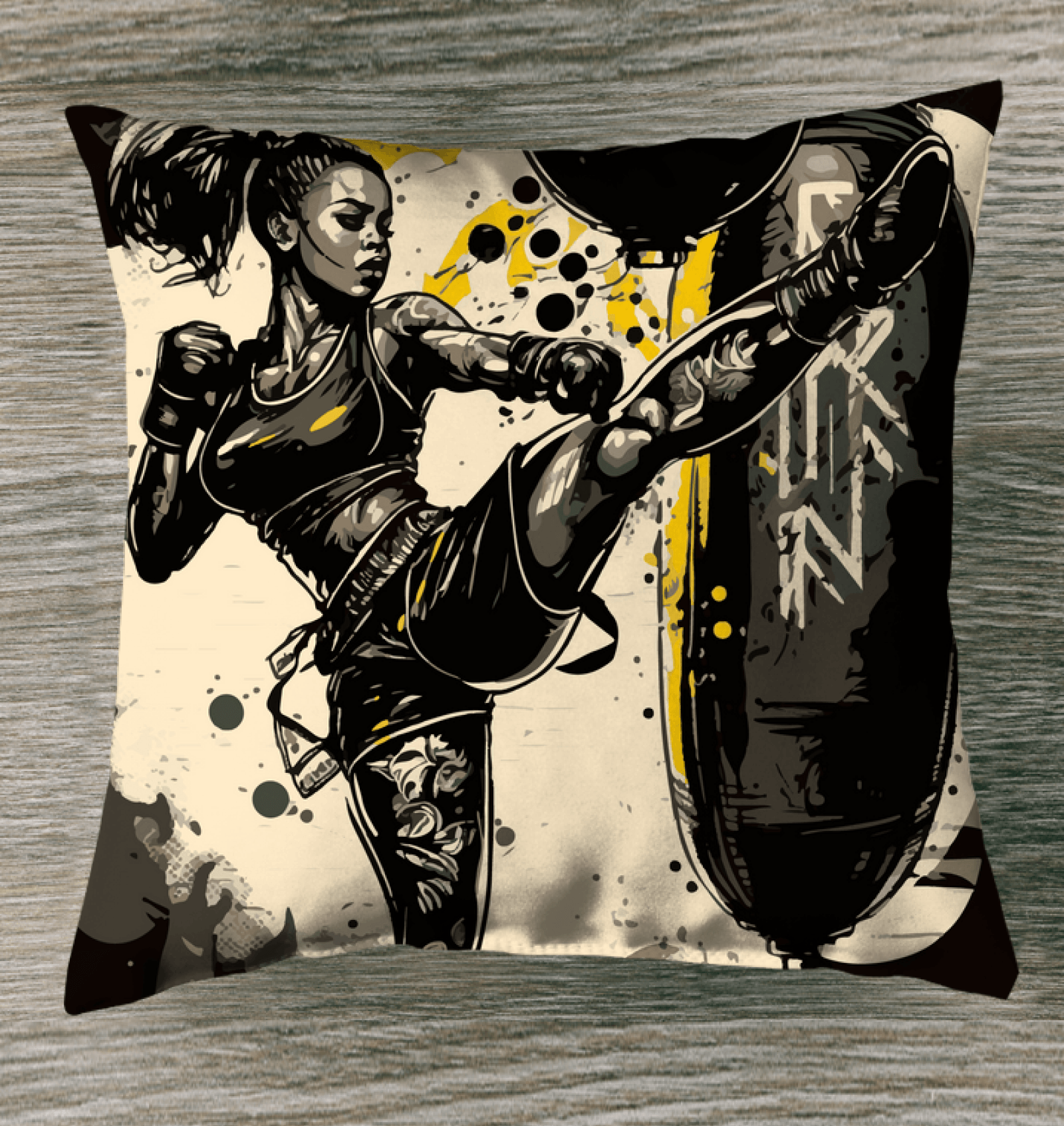 Train Hard, Fight Smart Indoor Pillow | Motivational Home Decor