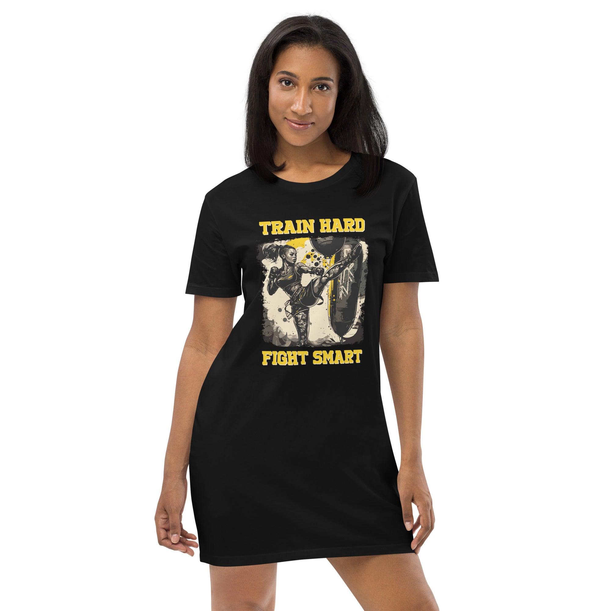 Train Hard Fight Smart Organic Cotton T-shirt Dress - Beyond T-shirts