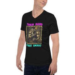 Train Hard Fight Smart Unisex Short Sleeve V-Neck T-Shirt - Beyond T-shirts