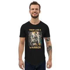 Train Like A Warrior Men's Curved Hem T-Shirt - Beyond T-shirts