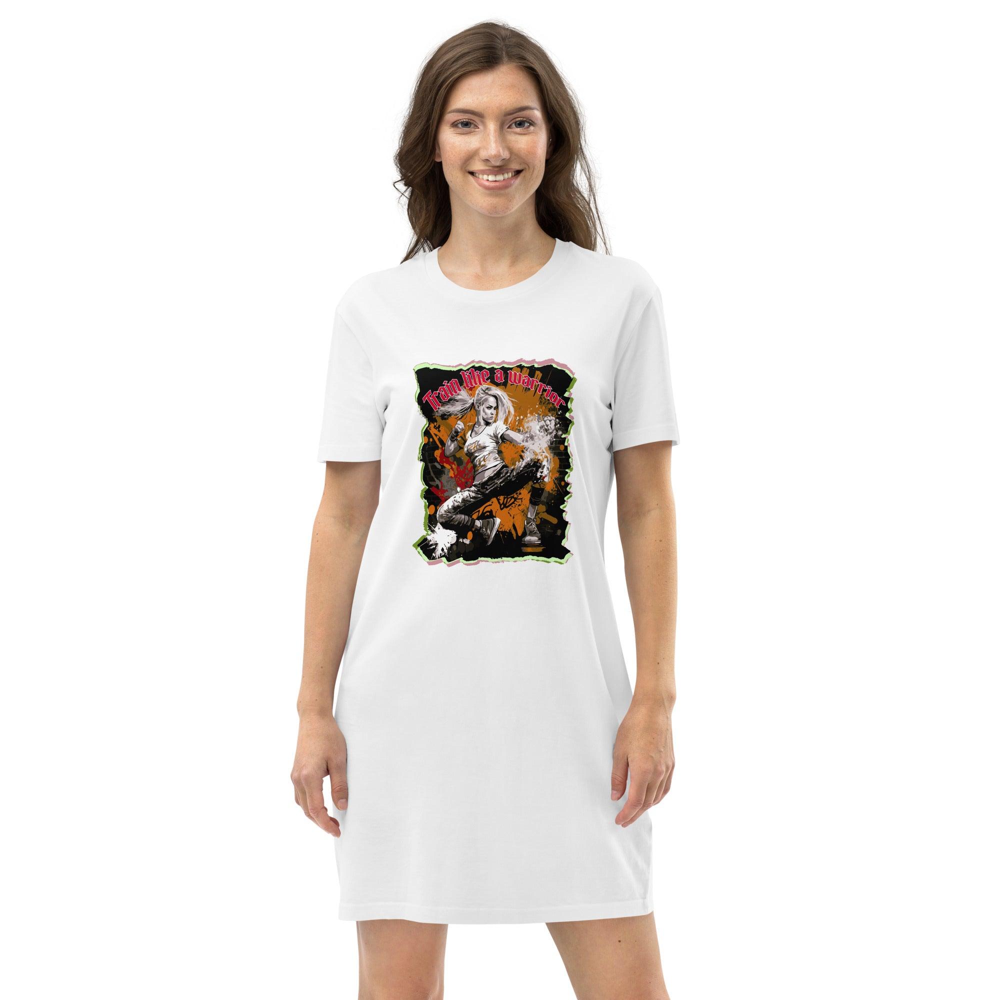 Train Like A Warrior Organic Cotton T-Shirt Dress - Beyond T-shirts