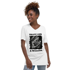 Train Like A Winner Unisex Short Sleeve V-Neck T-Shirt - Beyond T-shirts