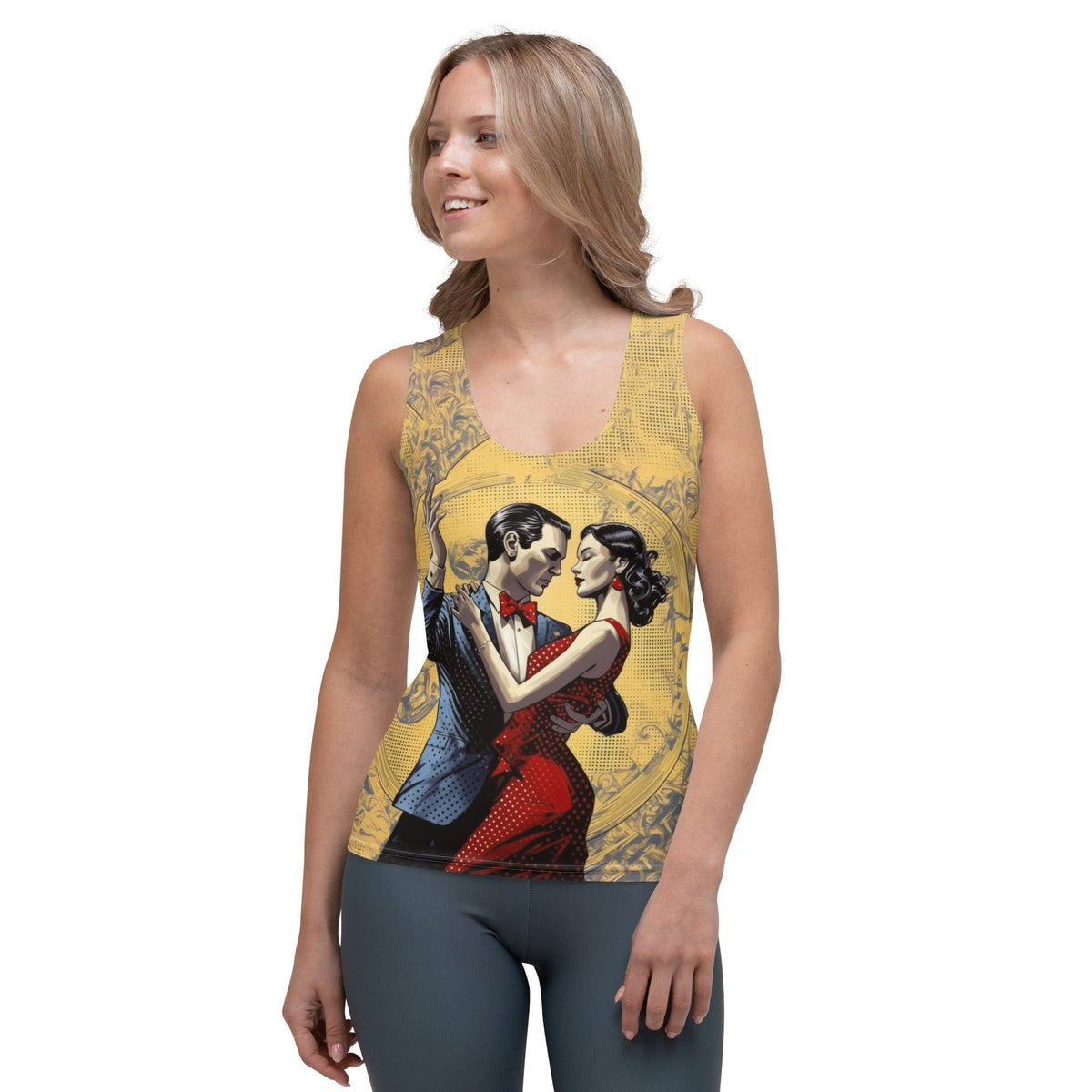 Two Bodies, One Language Sublimation Cut & Sew Tank Top Front View