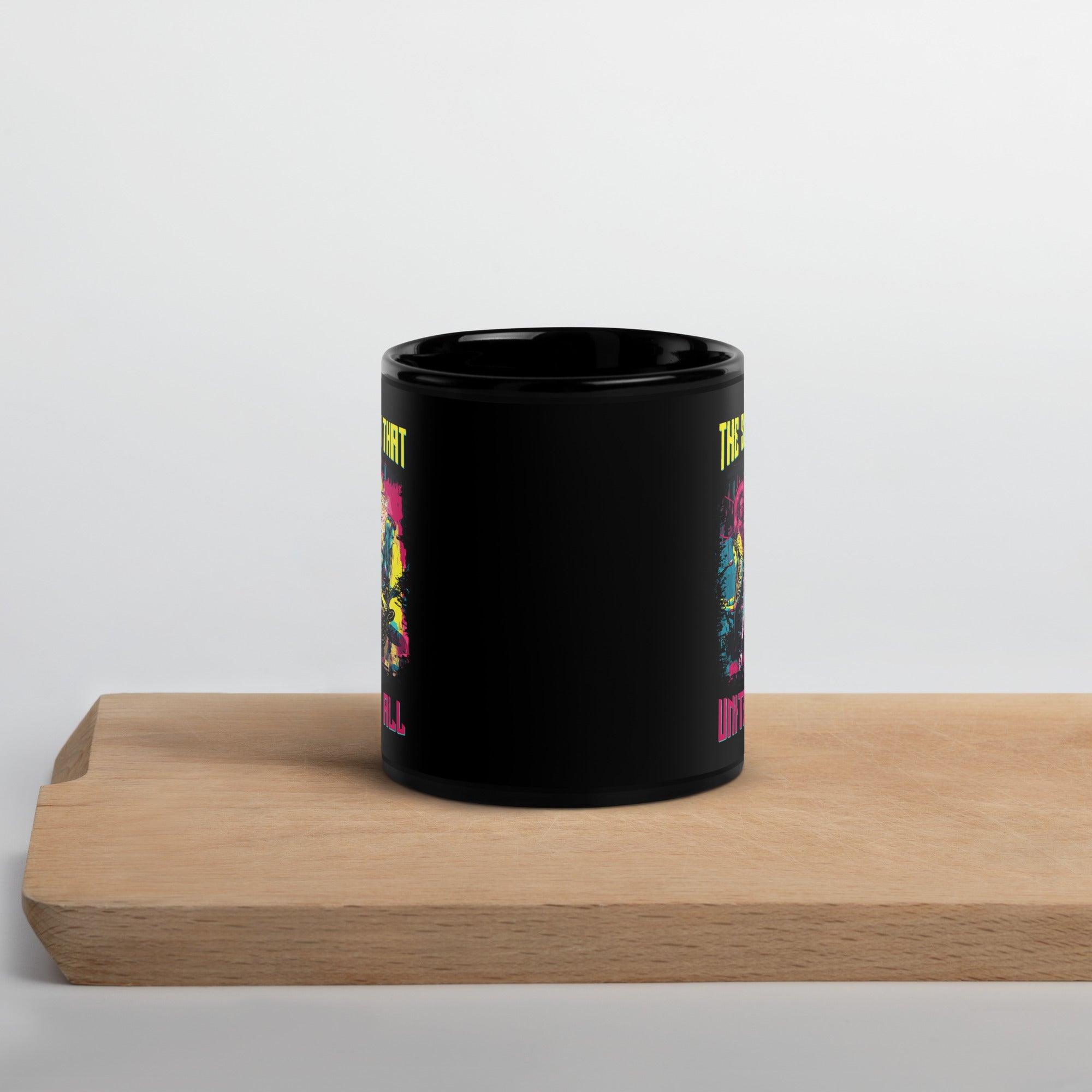 Unites Us All Black Glossy Mug - Beyond T-shirts