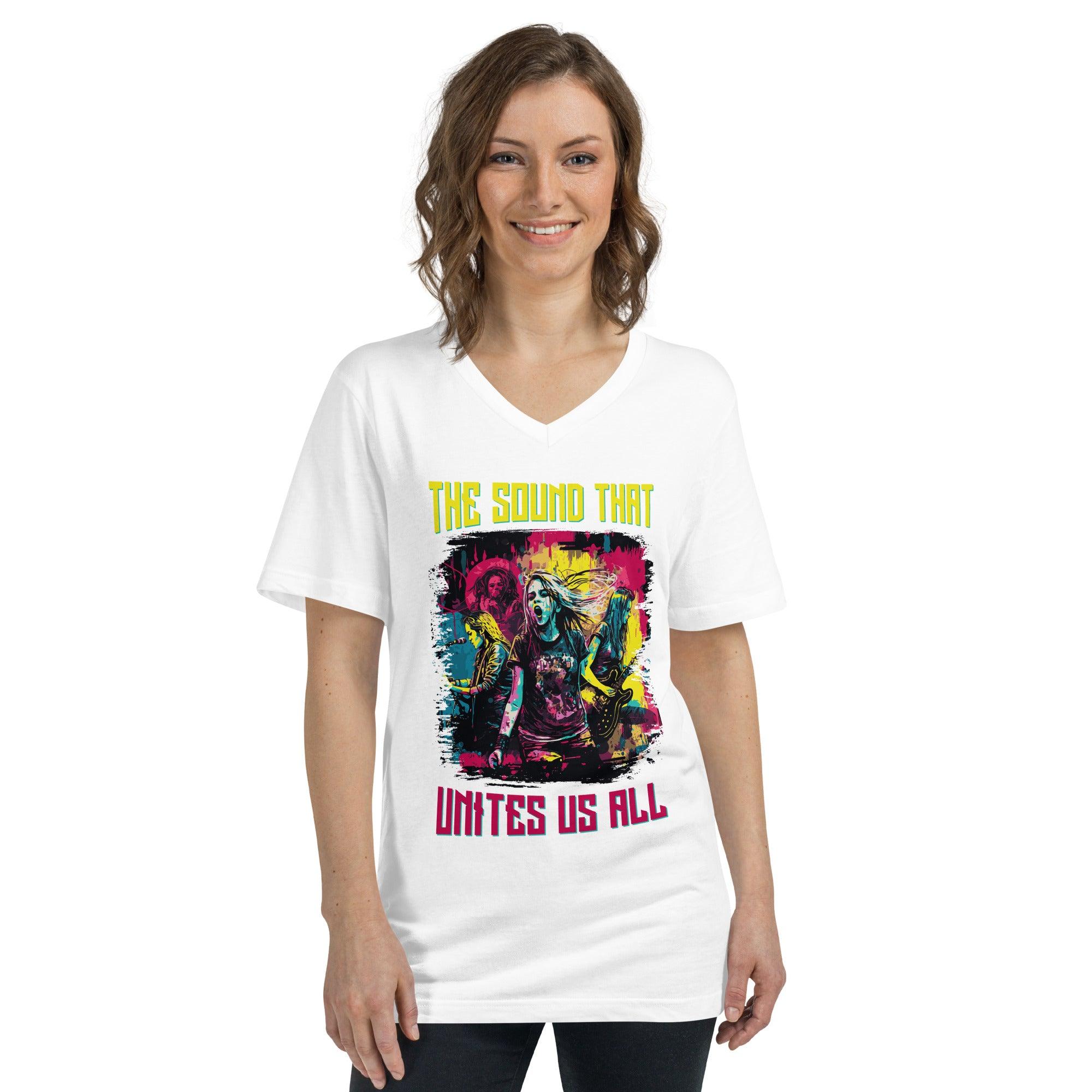 Unites Us All Unisex Short Sleeve V-Neck T-Shirt - Beyond T-shirts