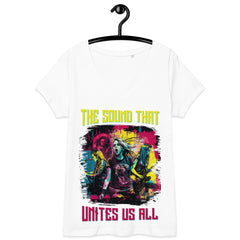 Unites Us All Women’s Fitted V-neck T-shirt - Beyond T-shirts