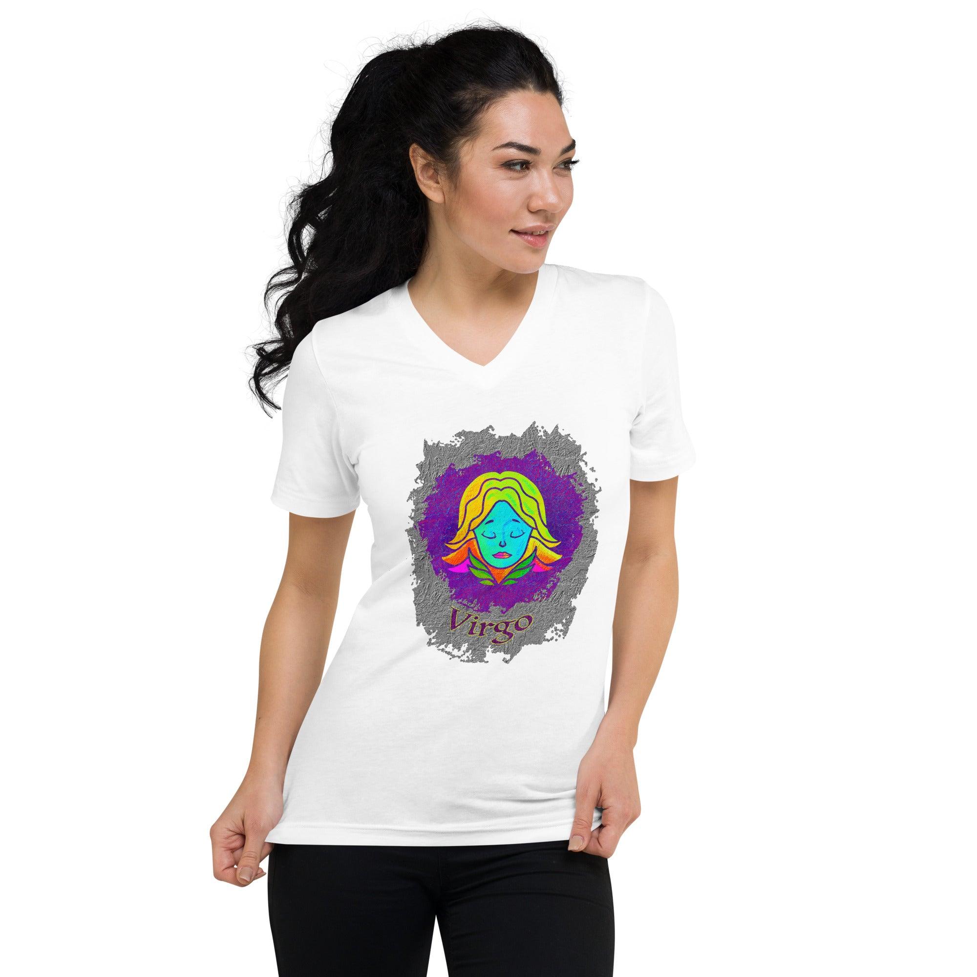 Virgo Unisex Short Sleeve V-Neck T-Shirt | Zodiac Series 11 - Beyond T-shirts