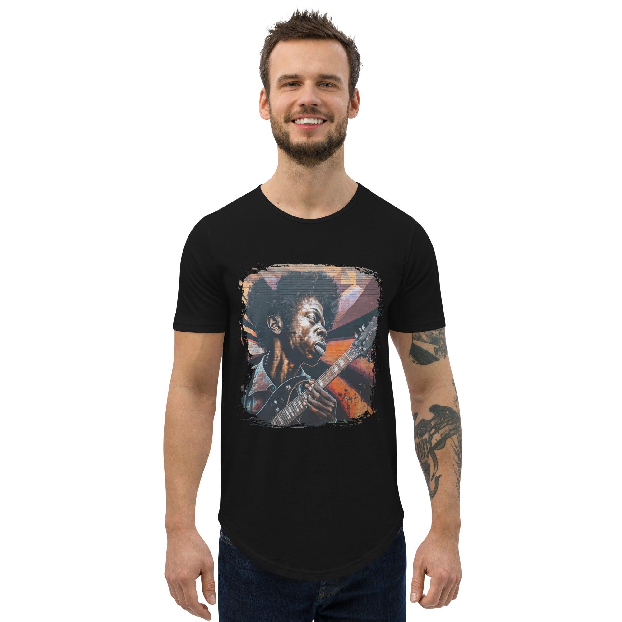 Virtuoso Of The Fretboard Men's Curved Hem T-Shirt - Beyond T-shirts