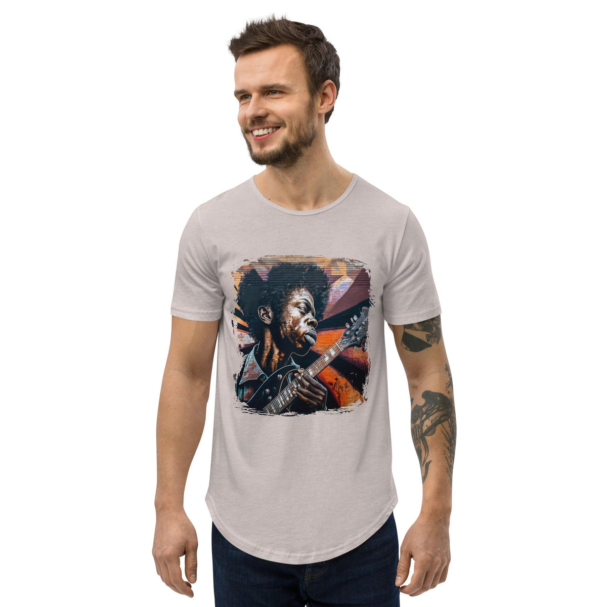 Virtuoso Of The Fretboard Men's Curved Hem T-Shirt - Beyond T-shirts