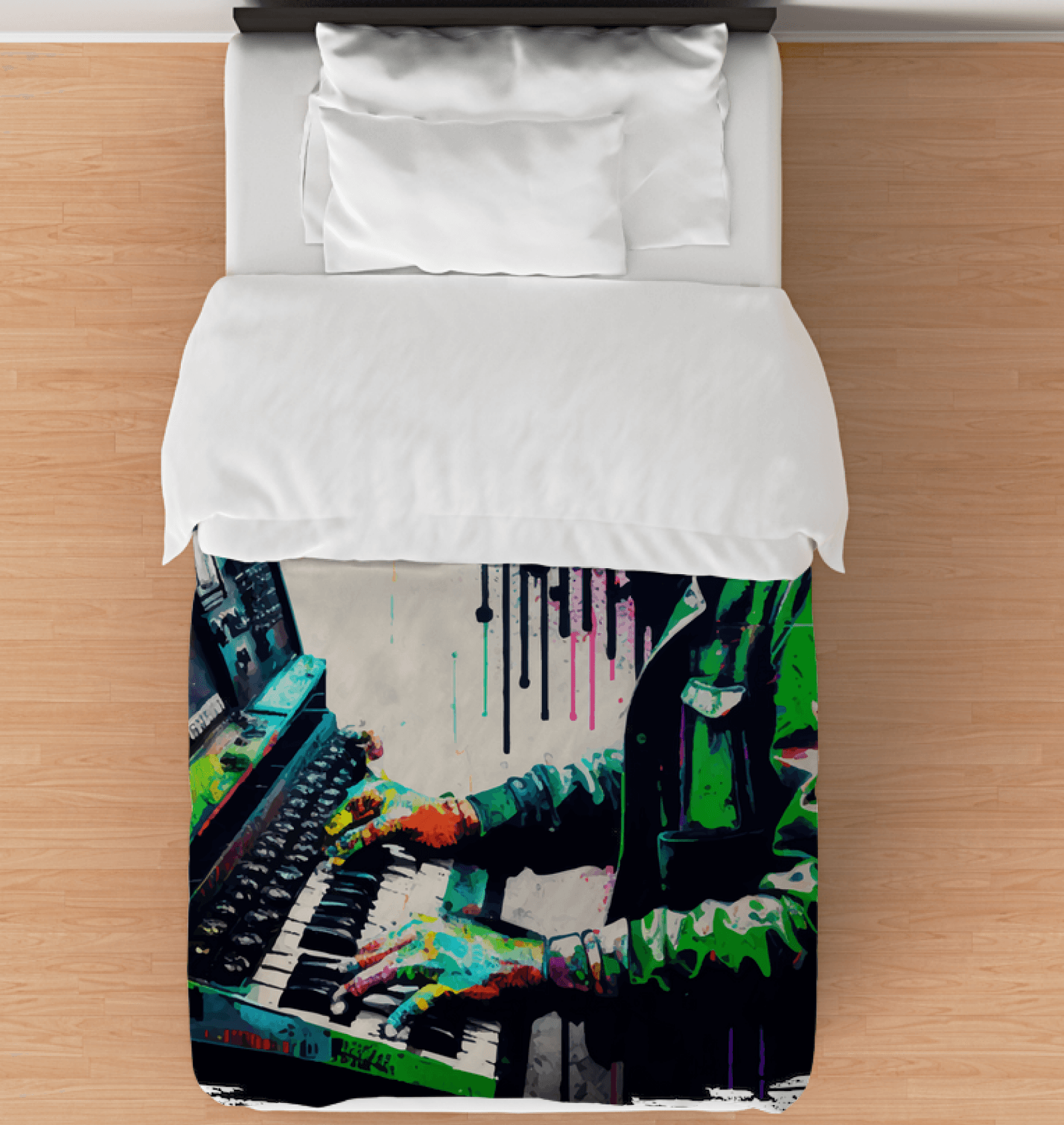 Wailing On The Keys Comforter - Twin - Beyond T-shirts