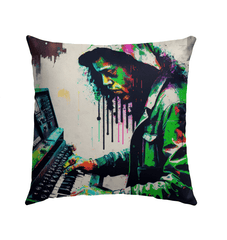 Wailing On The Keys Outdoor Pillow - Beyond T-shirts