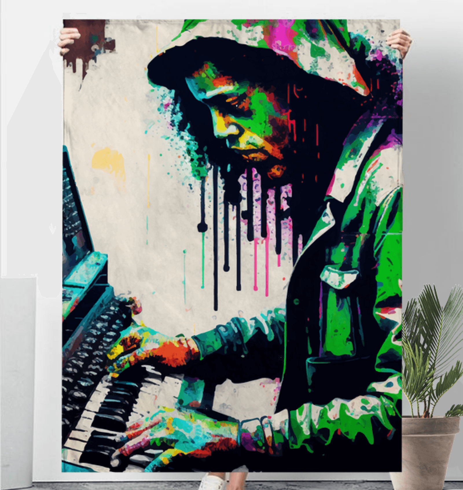 Wailing On The Keys Sherpa Blanket - Beyond T-shirts