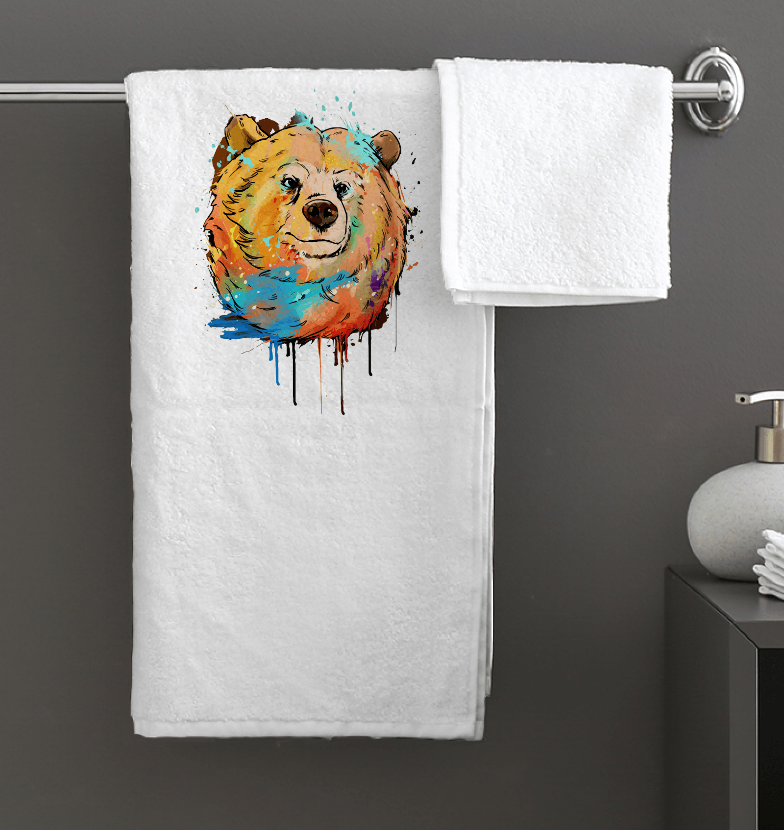 Watercolor Bear Bath Towel - Beyond T-shirts