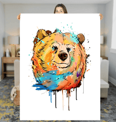 Watercolor Bear Sherpa Blanket - Beyond T-shirts