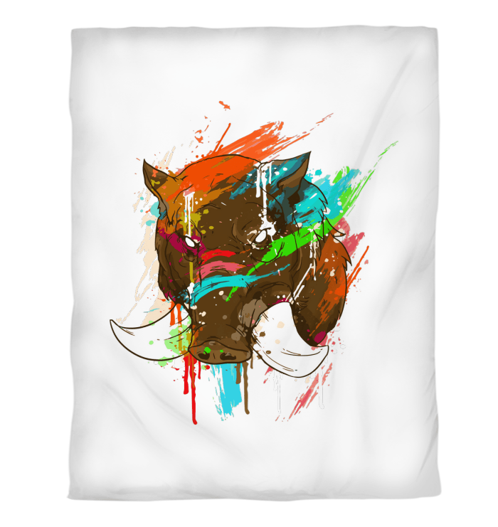 Watercolor Boar Duvet Cover - Beyond T-shirts