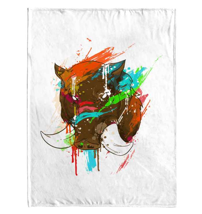 Watercolor Boar Sherpa Blanket - Beyond T-shirts