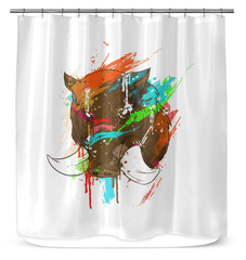 Watercolor Boar Shower Curtain - Beyond T-shirts