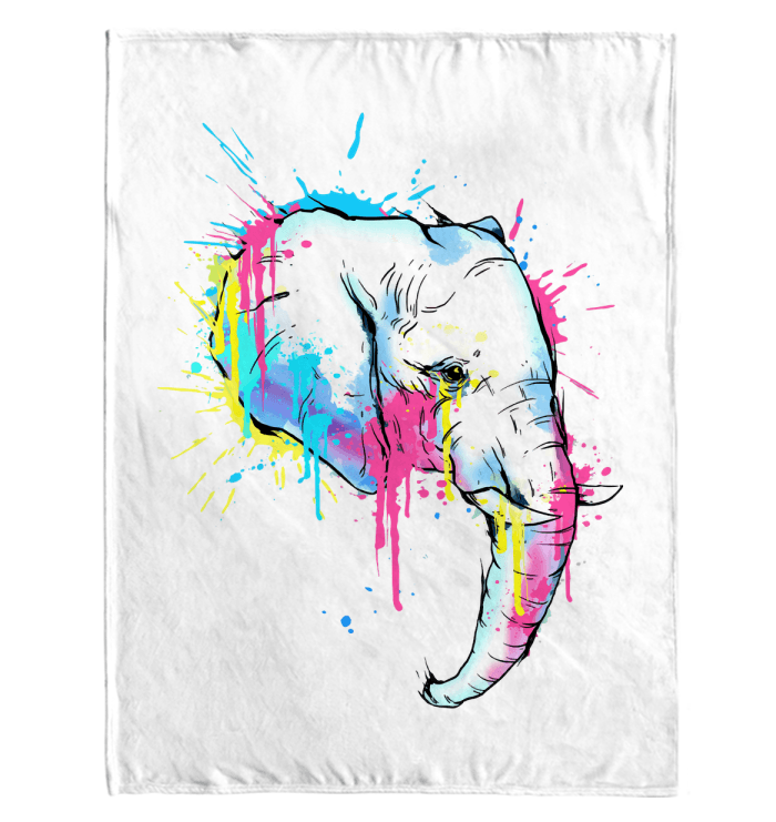 Watercolor Elephant Sherpa Blanket - Beyond T-shirts