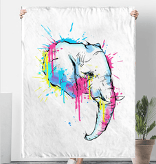 Watercolor Elephant Sherpa Blanket - Beyond T-shirts