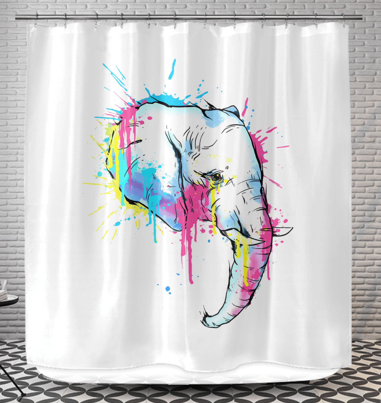 Watercolor Elephant Shower Curtain - Beyond T-shirts