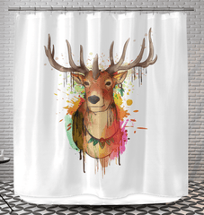 Watercolor Elk Shower Curtain - Beyond T-shirts