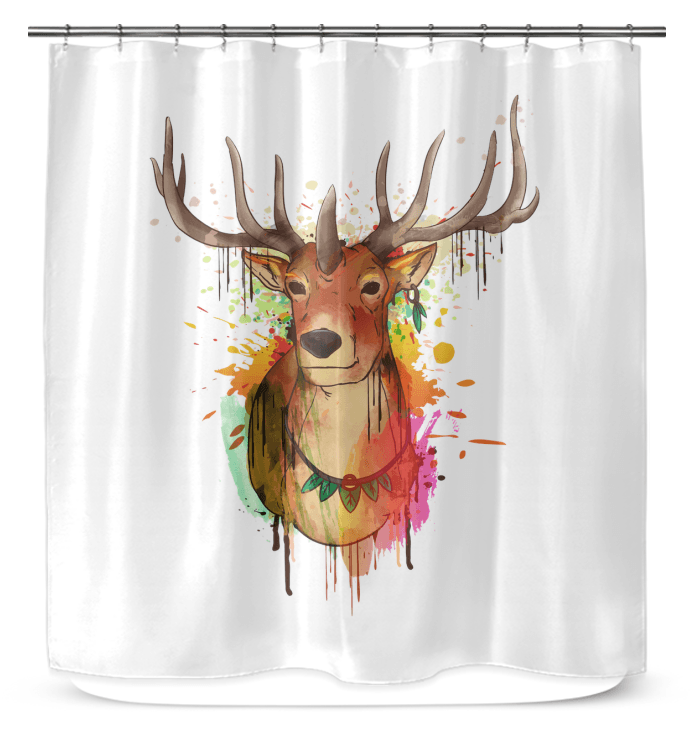 Watercolor Elk Shower Curtain - Beyond T-shirts