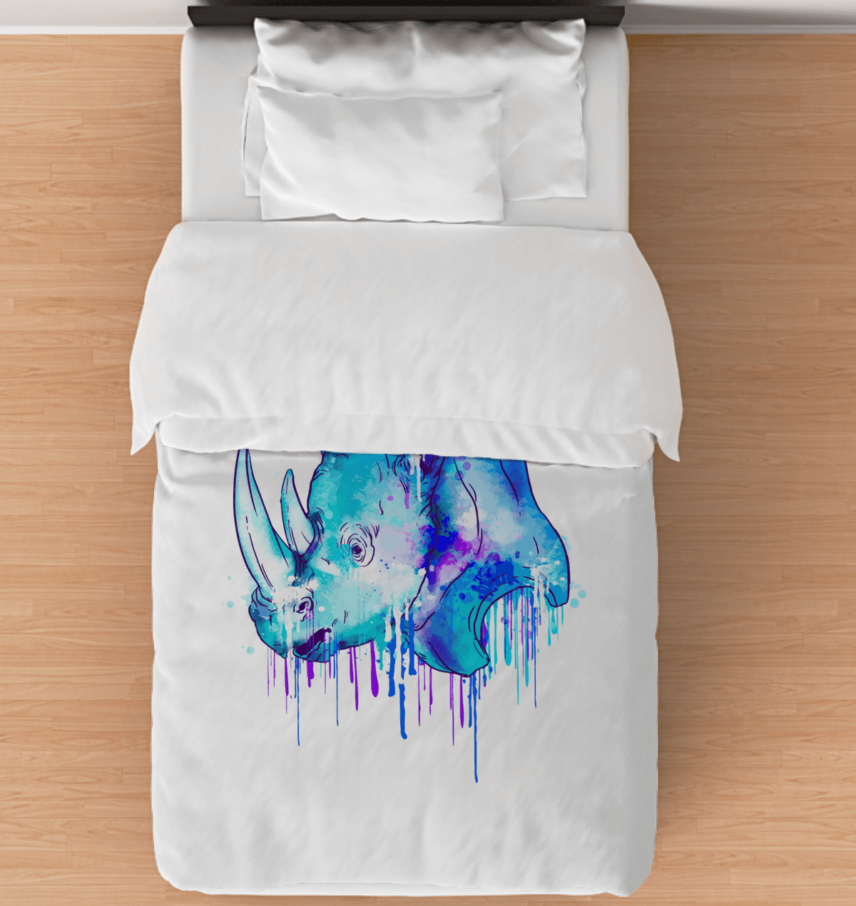 Watercolor Rhino Comforter Twin - Beyond T-shirts