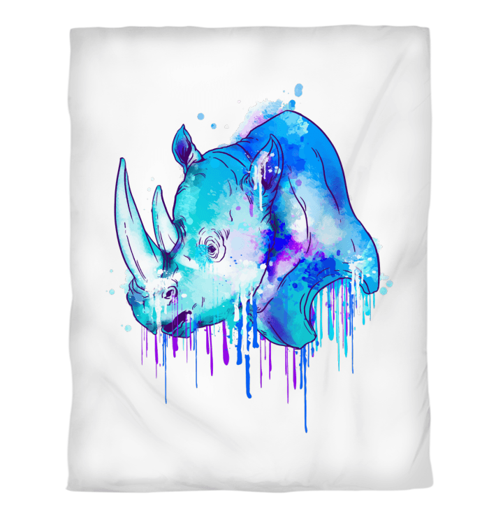 Watercolor Rhino Duvet Cover - Beyond T-shirts